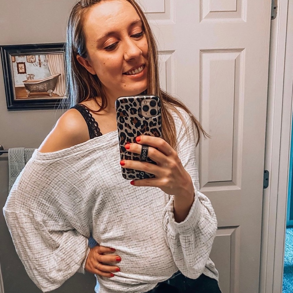 Oversized off-shoulder top